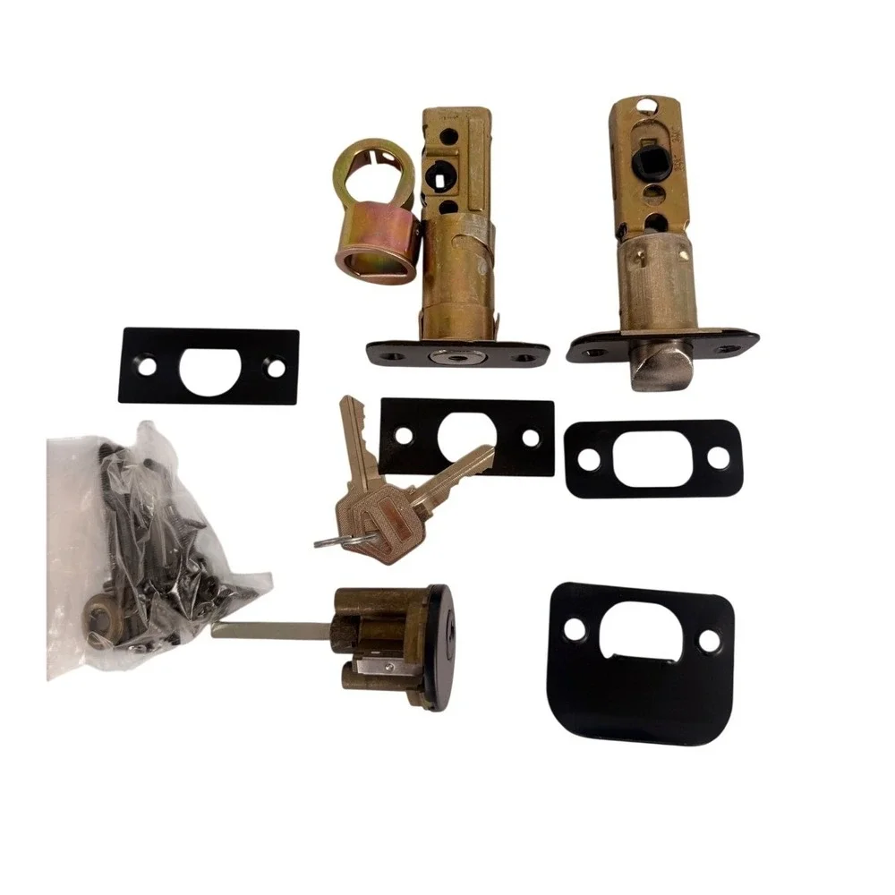 Amazon Basics Front Door Lock Set Handleset with Shelby Lever Single Cylinder‎